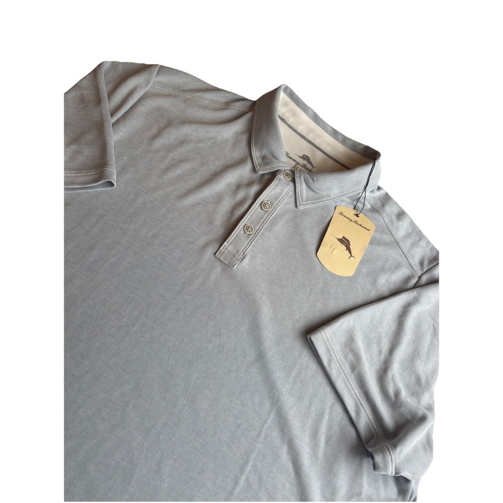 Tommy Bahama Shoreline Surf Polo Soft Grey Sailfish Men's XL